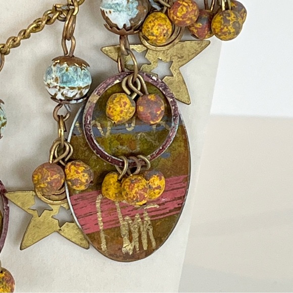 Bohemian Multi-Color Star Charm Statement Necklace - Picture 8 of 16